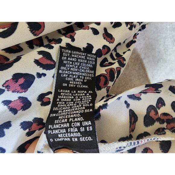 ZAC & RACHEL Pink Gray Animal Print Bell Sleeve Boho Hippie Top SZ L - Picture 13 of 13